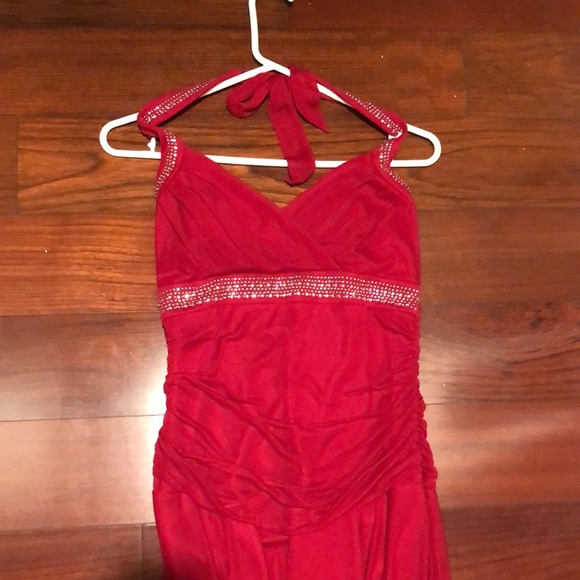 Trixxi 3 💞 Fashions Red Evening Wear Fits Med 34-36 Bust Hi-low Maxi Length - Picture 3 of 16